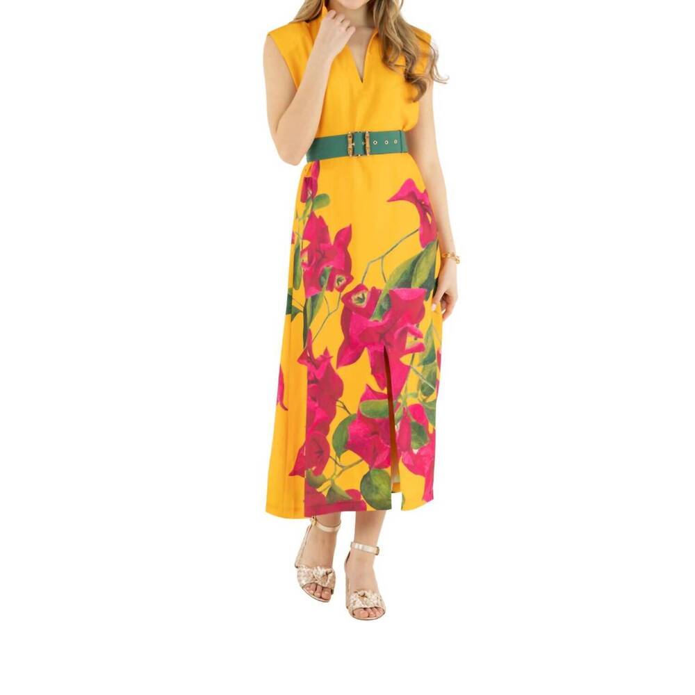 NEW EMILY MCCARTHY roma midi dress in bougainvillea